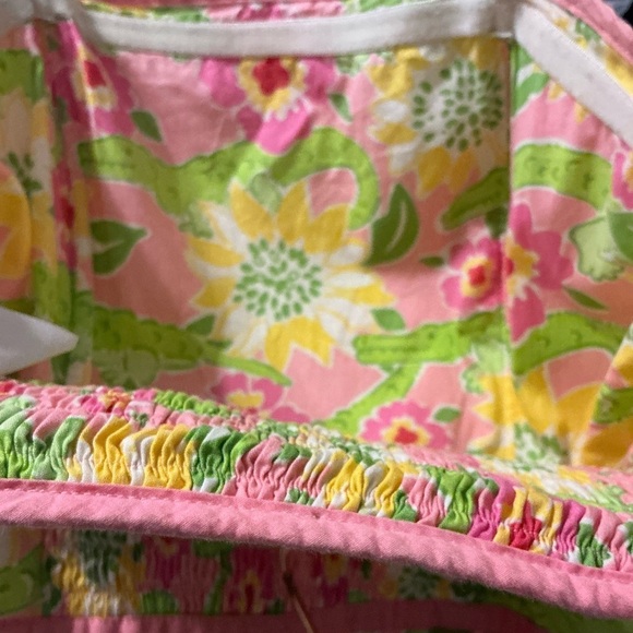 Lilly Pulitzer Bowen Gator Patch Print Cotton Poplin Lace Strapless Dress size 4 - Picture 7 of 11